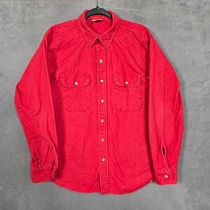 Five Brother Chamois Heavyweight‎ Flannel mens Large Vintage Red *FLAW*